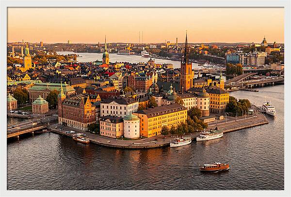 Stockholm Skyline At Golden Hour