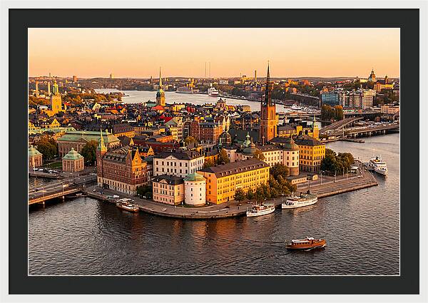 Stockholm Skyline At Golden Hour