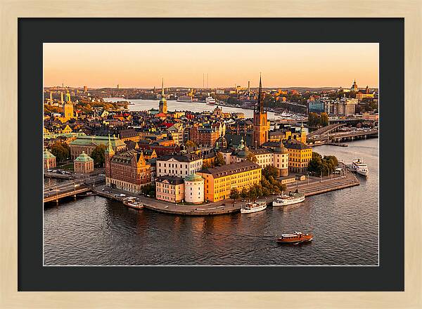 Stockholm Skyline At Golden Hour