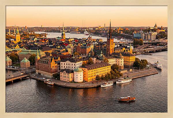 Stockholm Skyline At Golden Hour