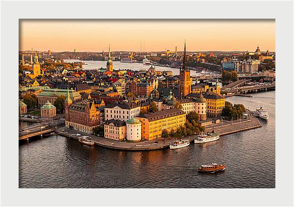 Stockholm Skyline At Golden Hour