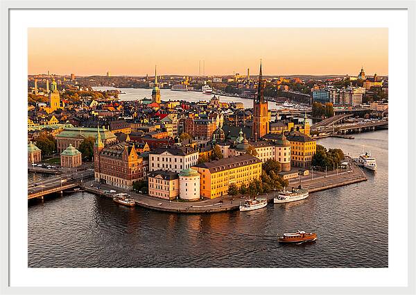Stockholm Skyline At Golden Hour