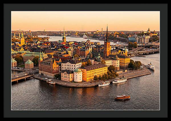 Stockholm Skyline At Golden Hour