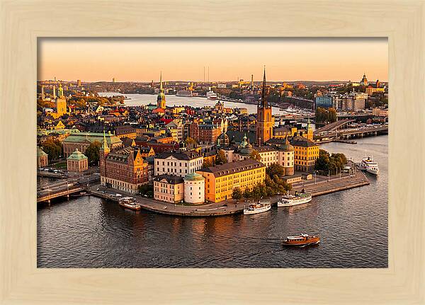 Stockholm Skyline At Golden Hour