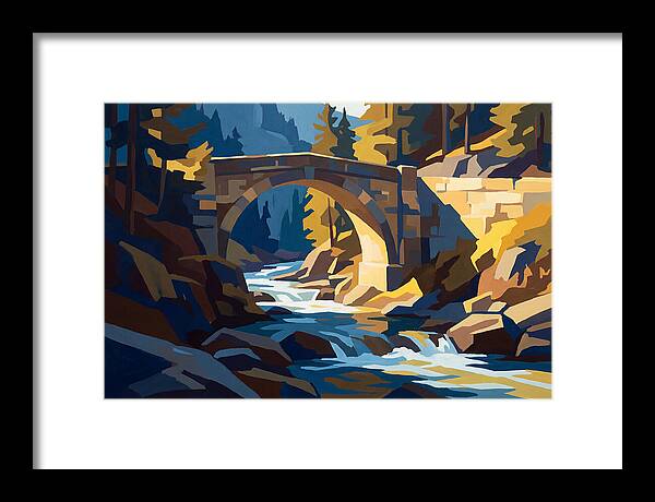 Stone Arch Bridge Over Rushing Mountain