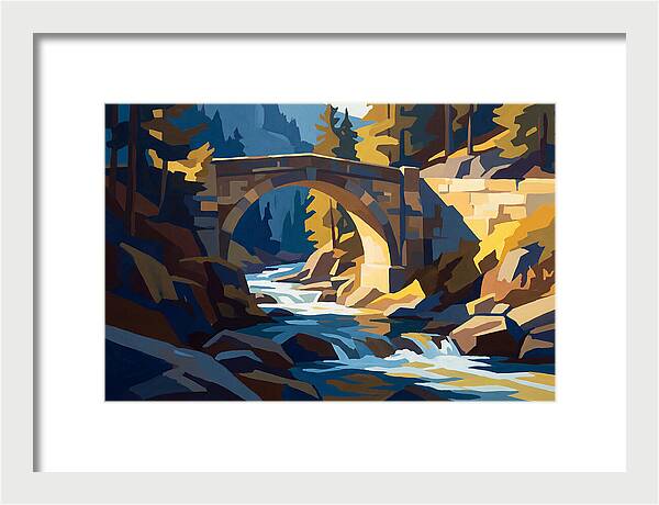 Stone Arch Bridge Over Rushing Mountain