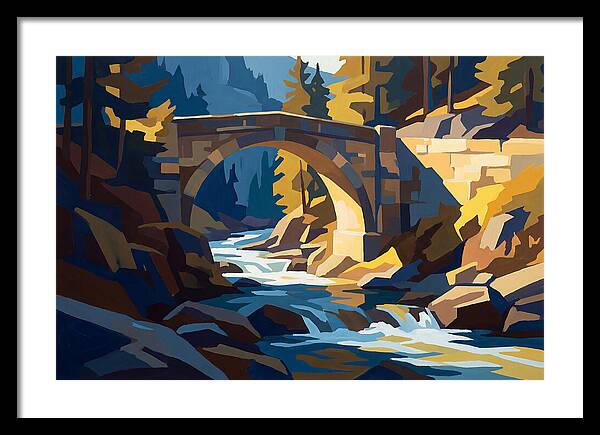 Stone Arch Bridge Over Rushing Mountain