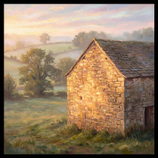 Stone Barn At Dawn