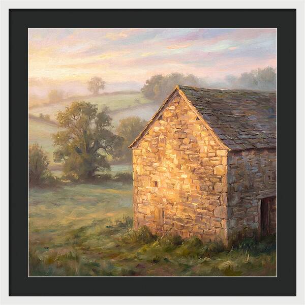 Stone Barn At Dawn