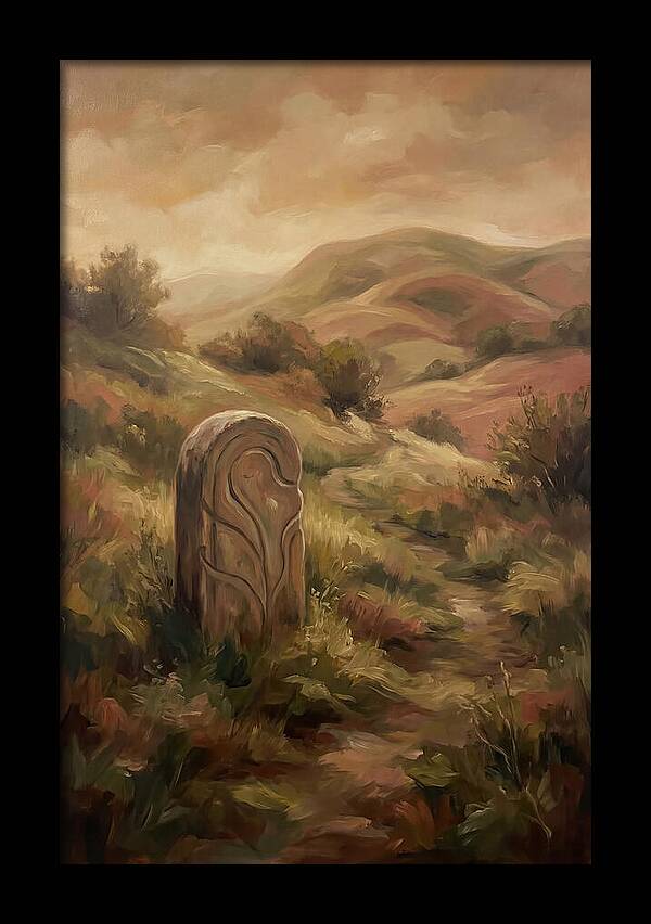 Stone Boundary Marker On Remote Hillside