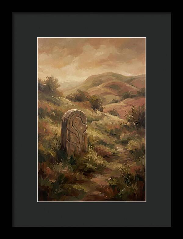 Stone Boundary Marker On Remote Hillside