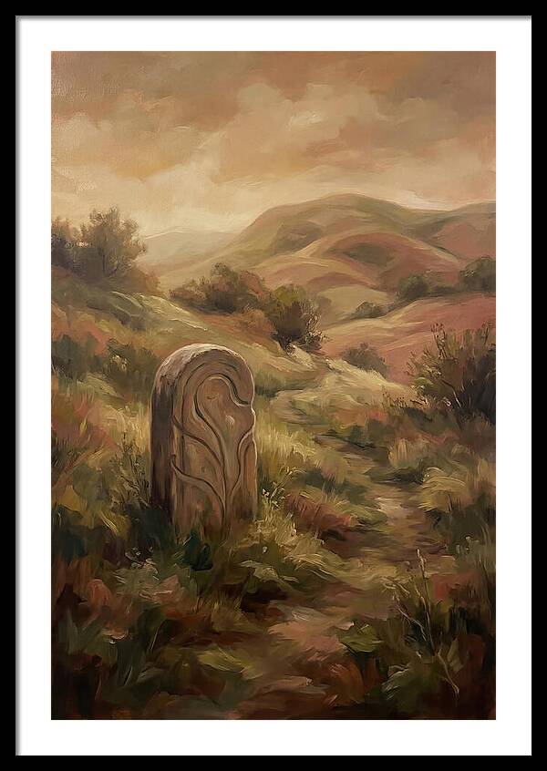 Stone Boundary Marker On Remote Hillside