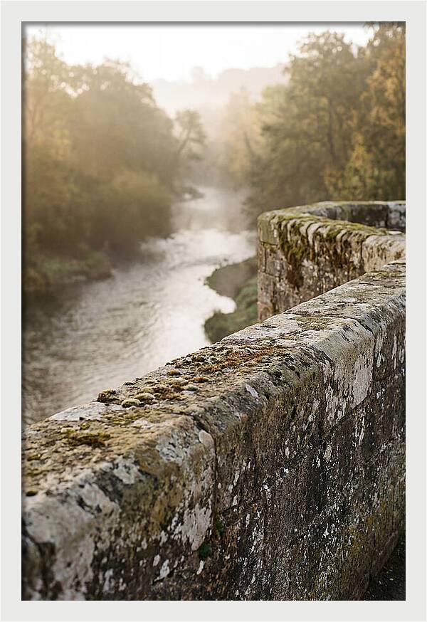 Stone Bridge Parapet At Dawn