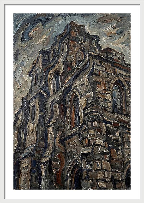 Stone Building In Expressionist Style