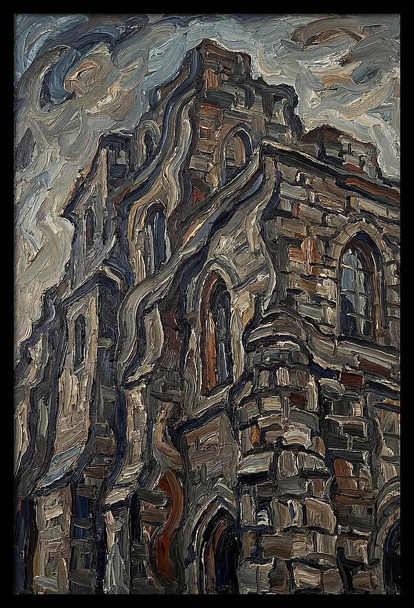 Stone Building In Expressionist Style