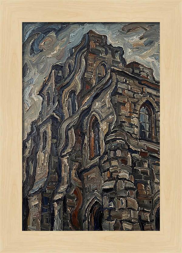Stone Building In Expressionist Style