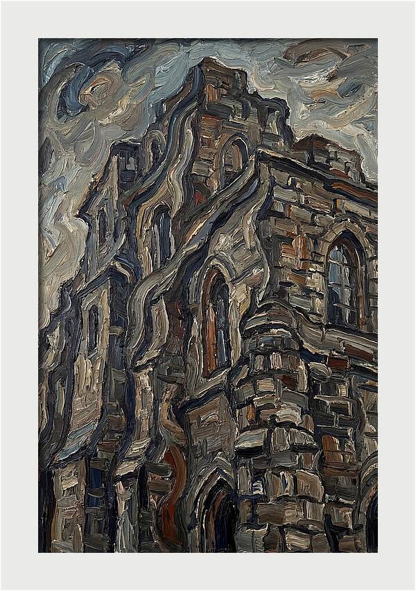 Stone Building In Expressionist Style