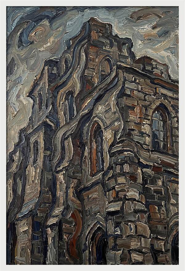 Stone Building In Expressionist Style