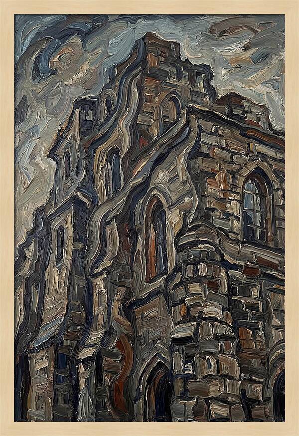 Stone Building In Expressionist Style