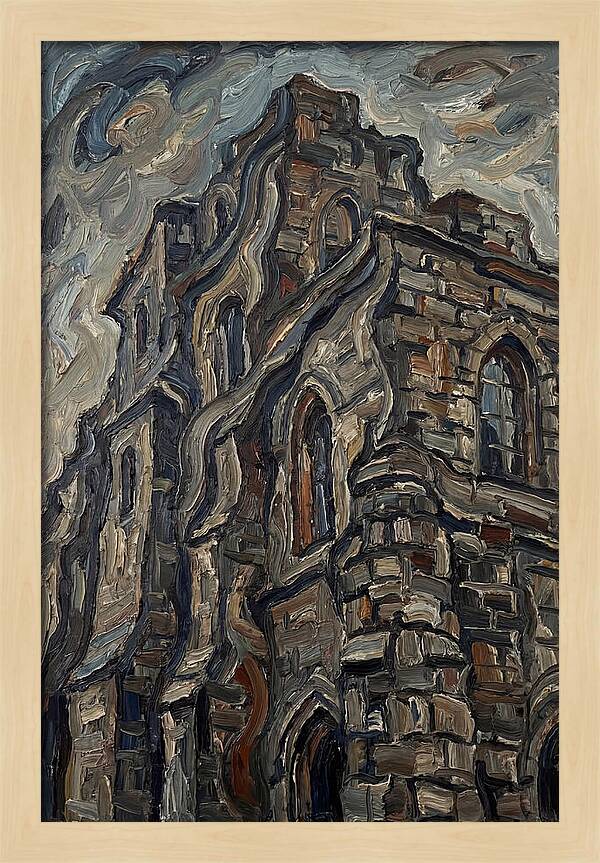 Stone Building In Expressionist Style