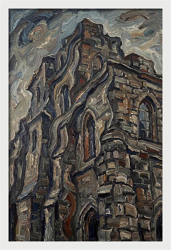Stone Building In Expressionist Style