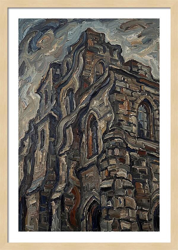 Stone Building In Expressionist Style
