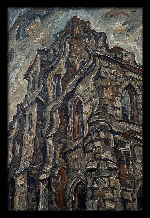 Stone Building In Expressionist Style