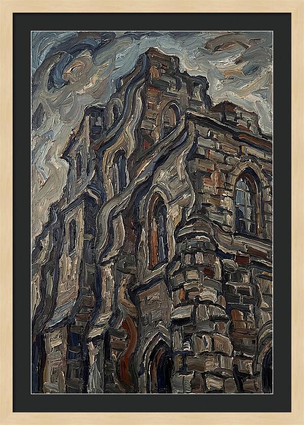 Stone Building In Expressionist Style