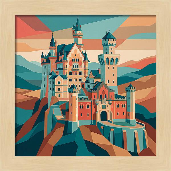 Stone Castle In Vibrant Hues