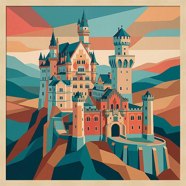 Stone Castle In Vibrant Hues