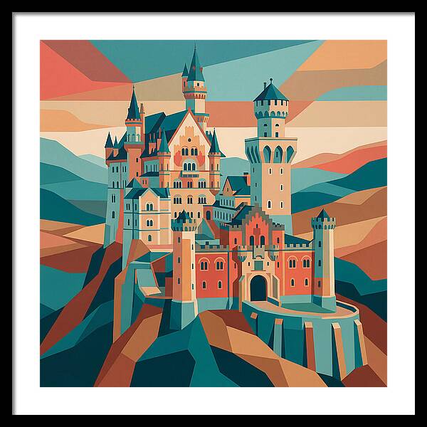 Stone Castle In Vibrant Hues
