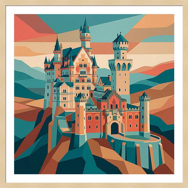 Stone Castle In Vibrant Hues