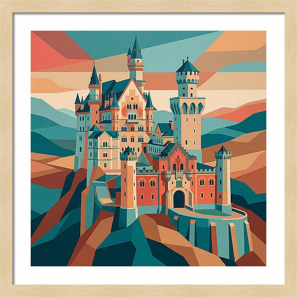 Stone Castle In Vibrant Hues
