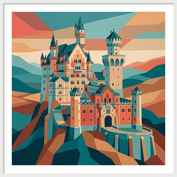 Stone Castle In Vibrant Hues