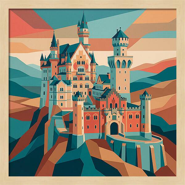 Stone Castle In Vibrant Hues