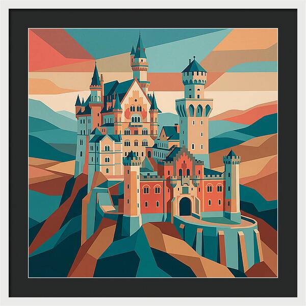 Stone Castle In Vibrant Hues