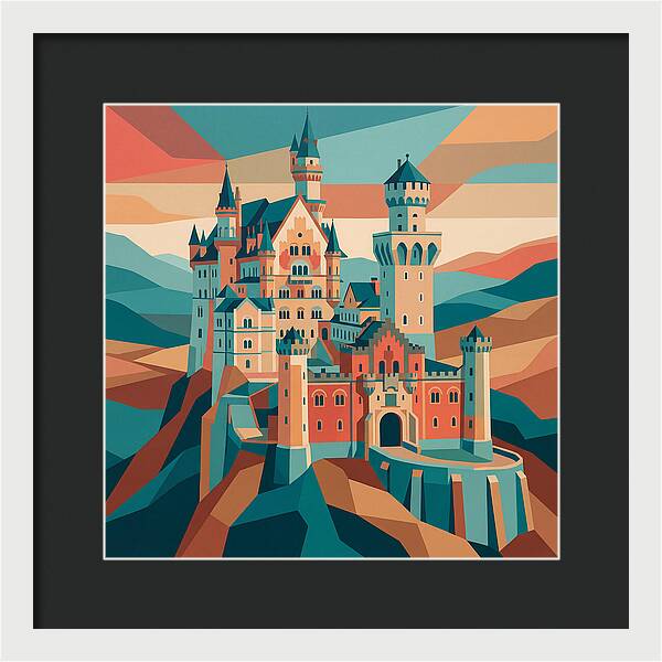 Stone Castle In Vibrant Hues