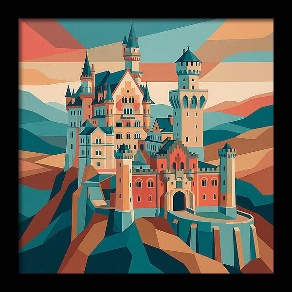 Stone Castle In Vibrant Hues