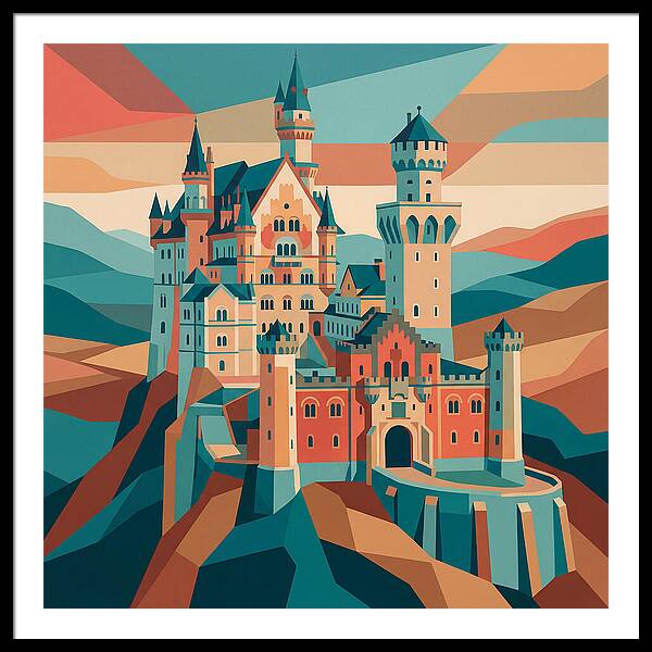 Stone Castle In Vibrant Hues
