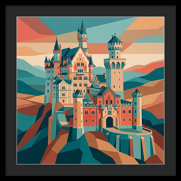 Stone Castle In Vibrant Hues