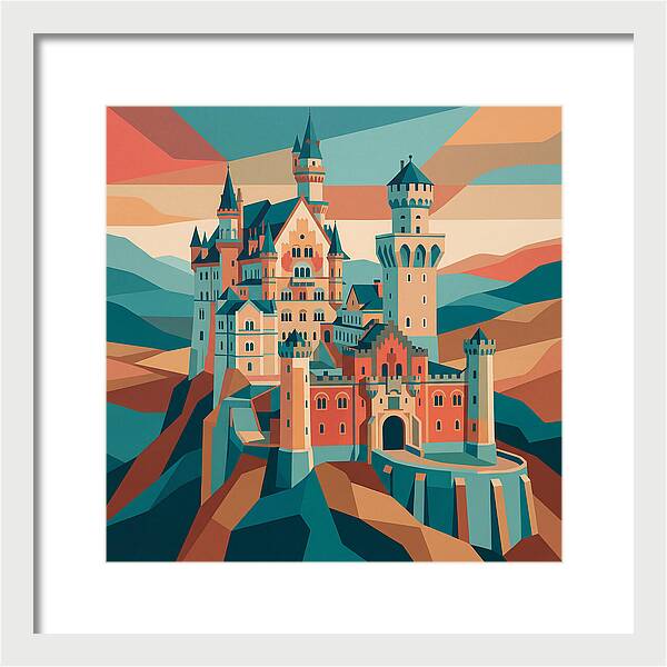 Stone Castle In Vibrant Hues
