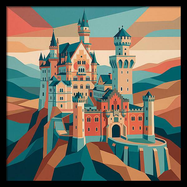Stone Castle In Vibrant Hues