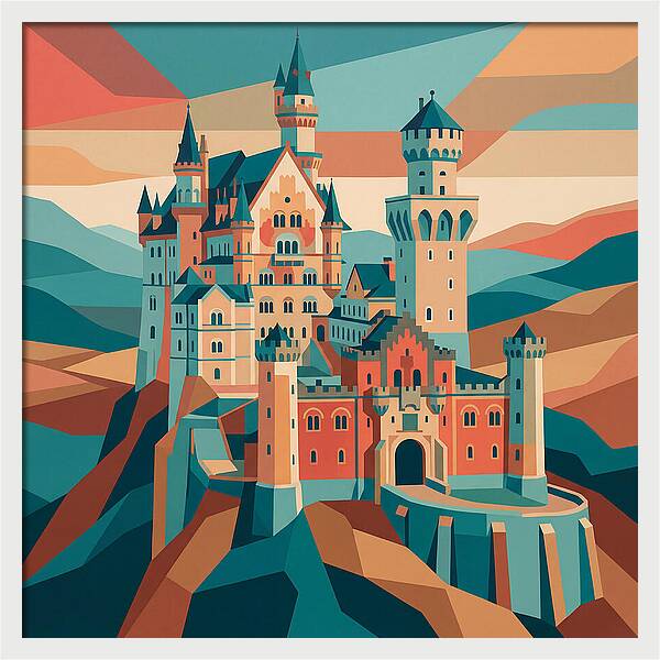 Stone Castle In Vibrant Hues