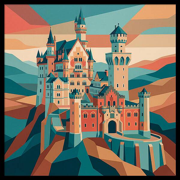 Stone Castle In Vibrant Hues