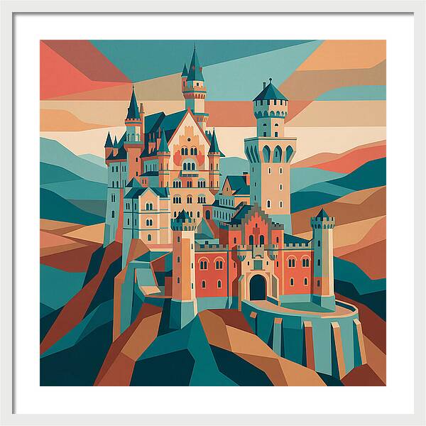 Stone Castle In Vibrant Hues