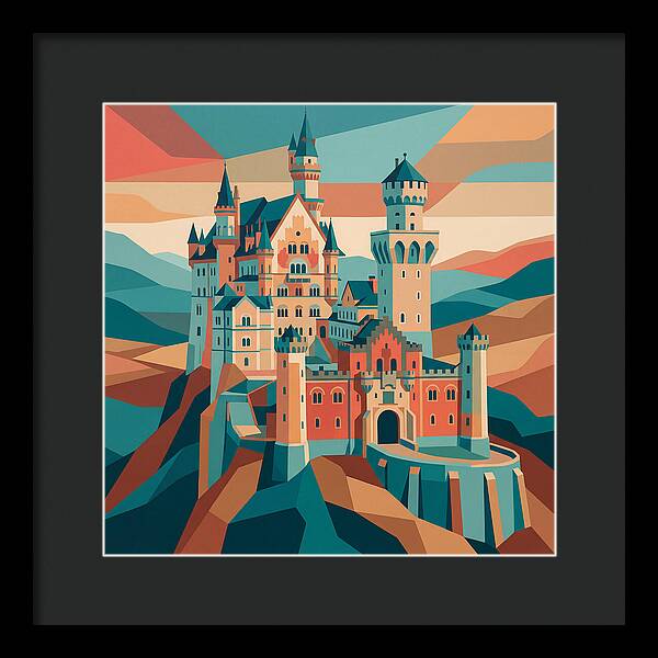 Stone Castle In Vibrant Hues