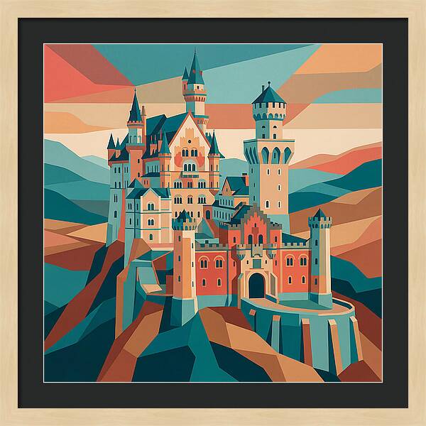 Stone Castle In Vibrant Hues