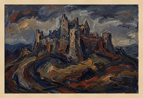Stone Castle Under Stormy Skies