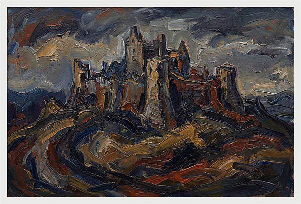 Stone Castle Under Stormy Skies