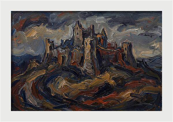 Stone Castle Under Stormy Skies